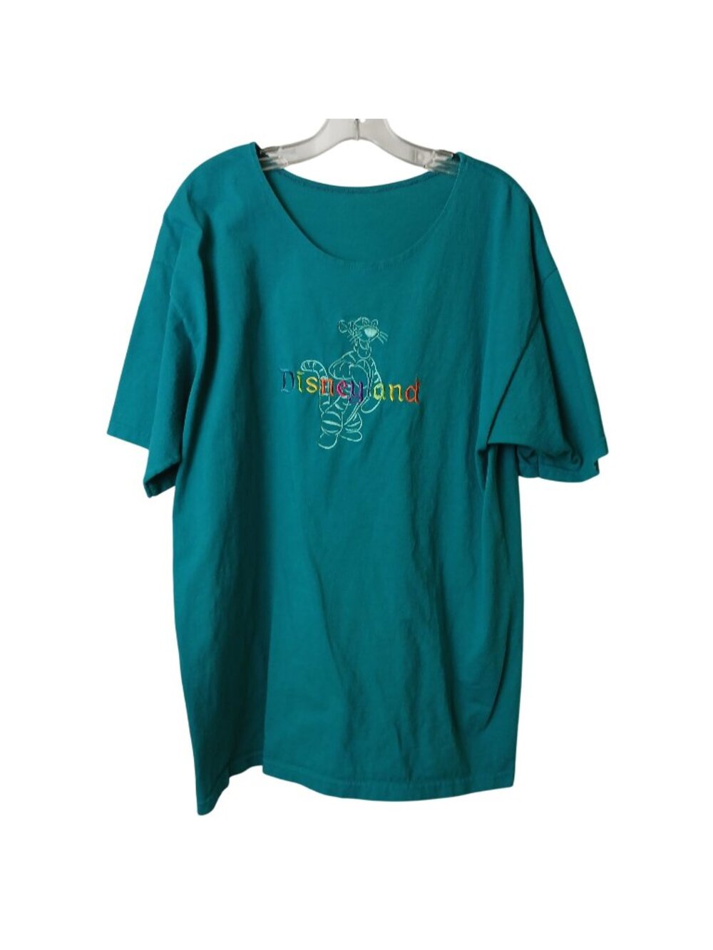 Disney Store Green Tigger Embroidered T-Shirt 2X Disneyland Altered #D-43